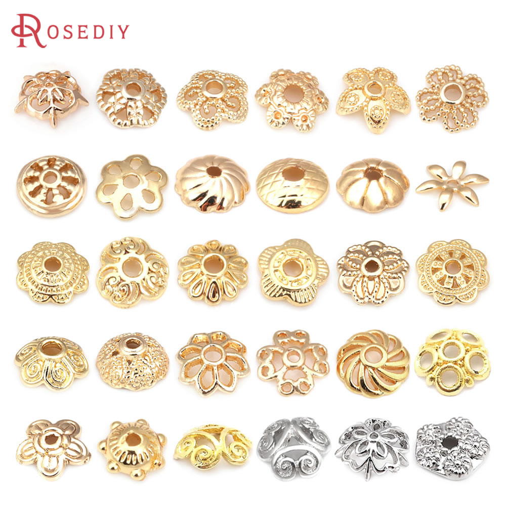 Bead Cap Flower - 18K Gold Farbe Messing Blume Perlen