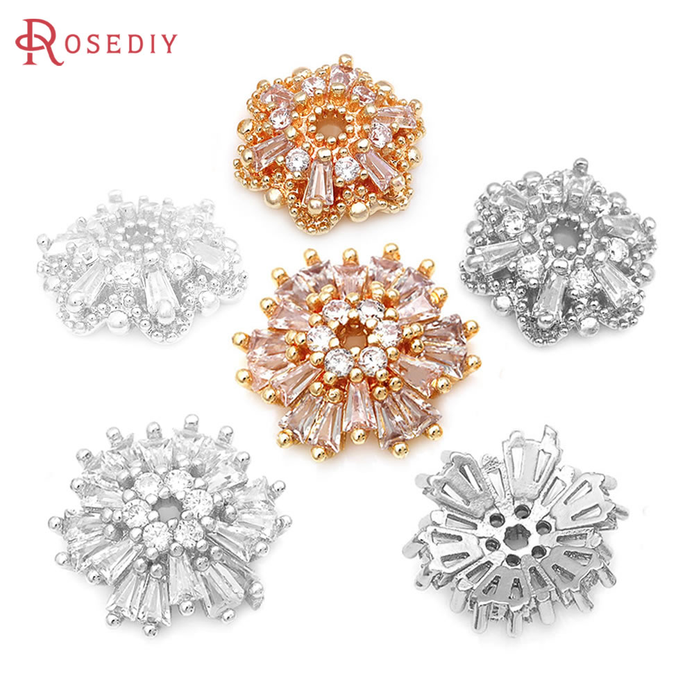 Bead Cap Flower - 18K Goldfarbene Messing-Blumenperlen-Kappen, hochwertige Halsketten- und