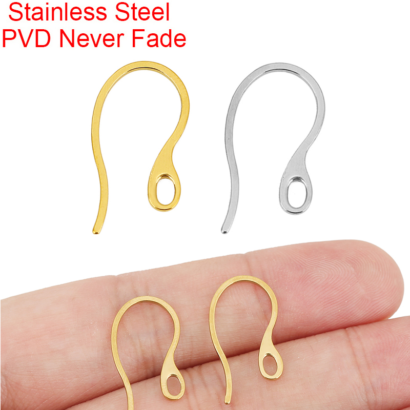 Jewelry Making Essentials - 20 Stück hypoallergene Edelstahl-Ohrringhaken, PVD-beschichtet, lichtecht,