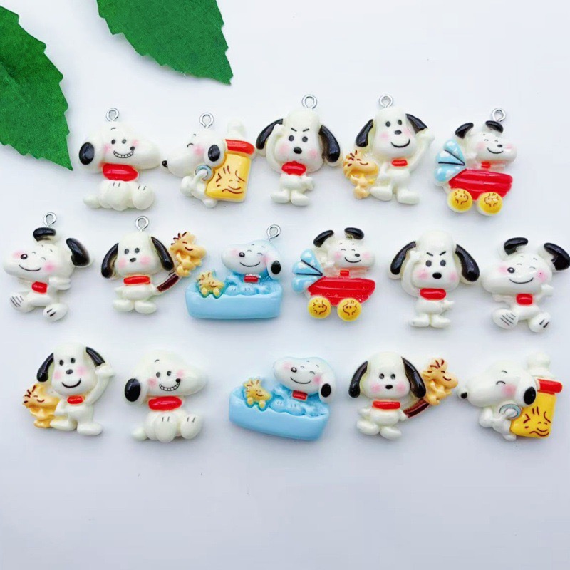 Jewelry Making - 12 Stück Cartoon-Hunde-Anhänger aus Kunstharz, DIY-Schmuckherstellung,