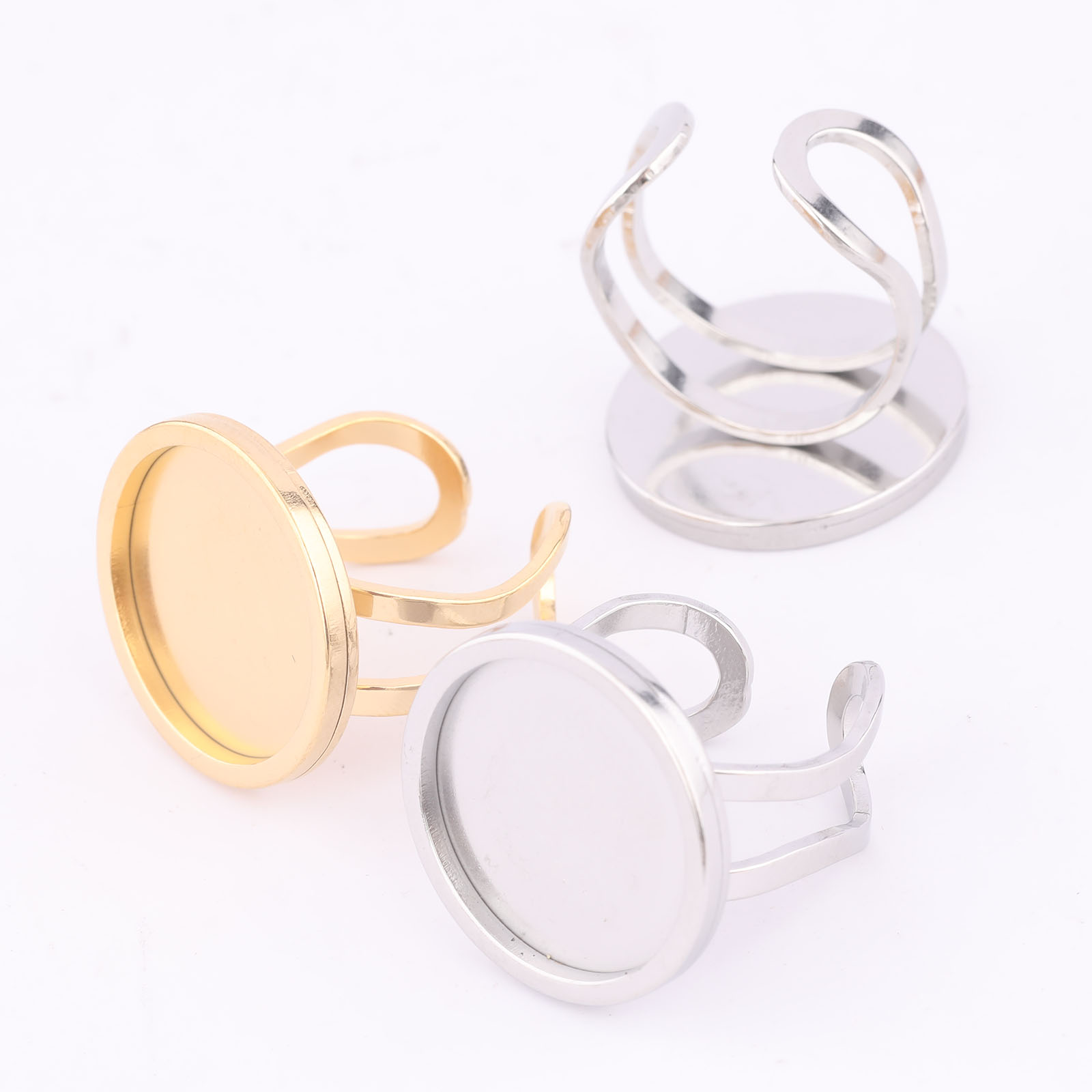 Jewelry Making Ring Tool - 5 Stück 18 mm runde Cabochon-Ring-Lünetten-Fassungsrohlinge