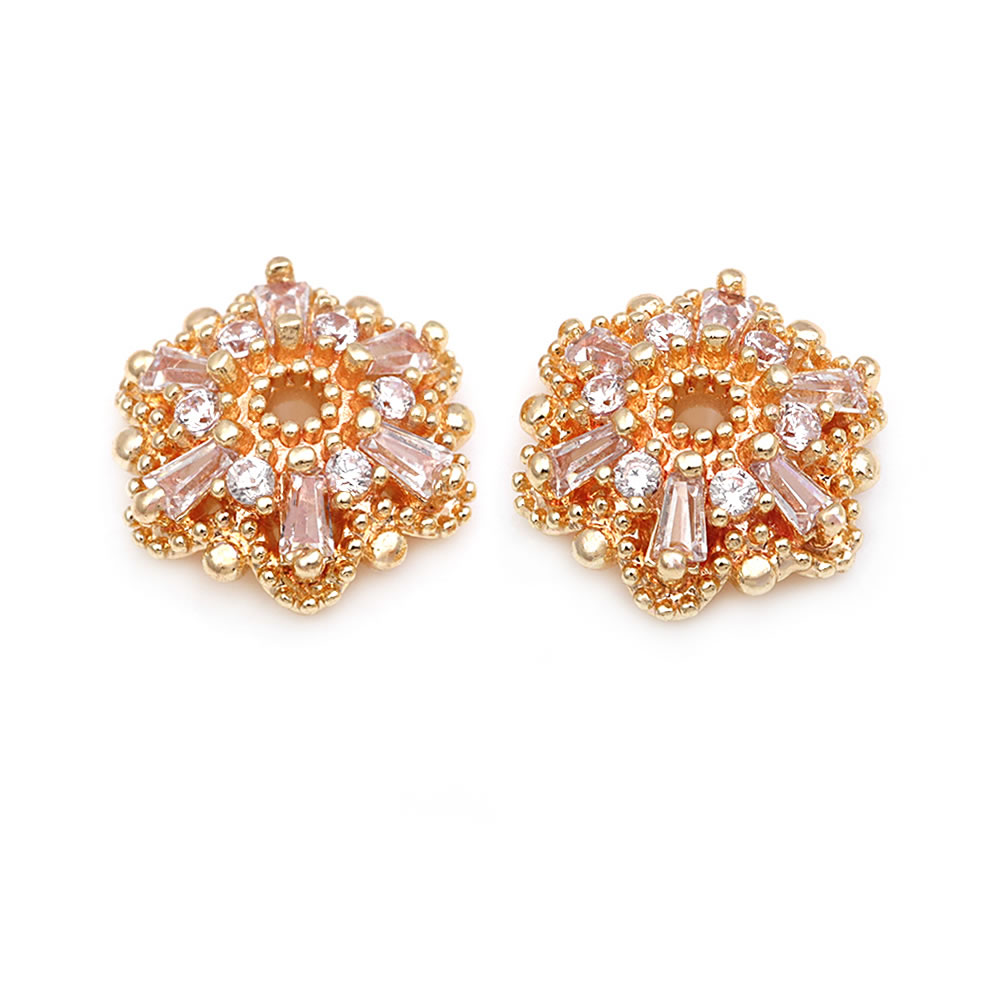 18K Goldfarbene Messing-Blumen – Bead Cap Flower Bewertung und Preis