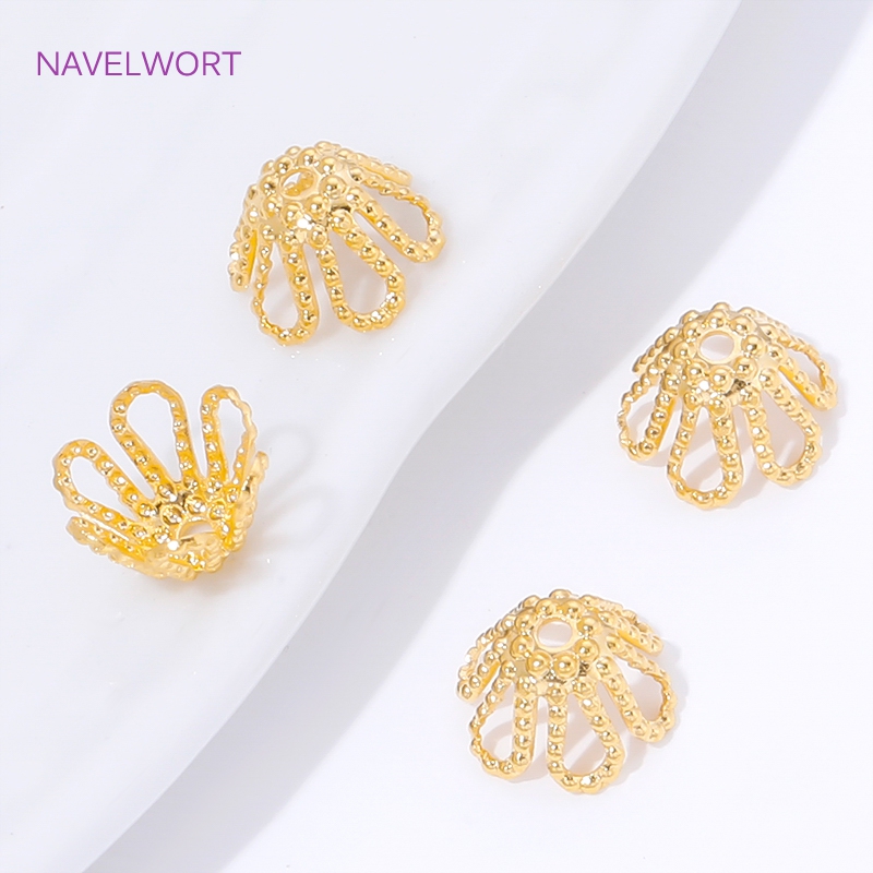 18K vergoldete Abstandshalterp – Bead Cap Flower Bewertung und Preis
