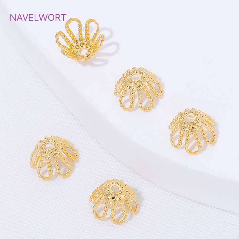 18K vergoldete Abstandshalterp – Bead Cap Flower Bewertung und Preis