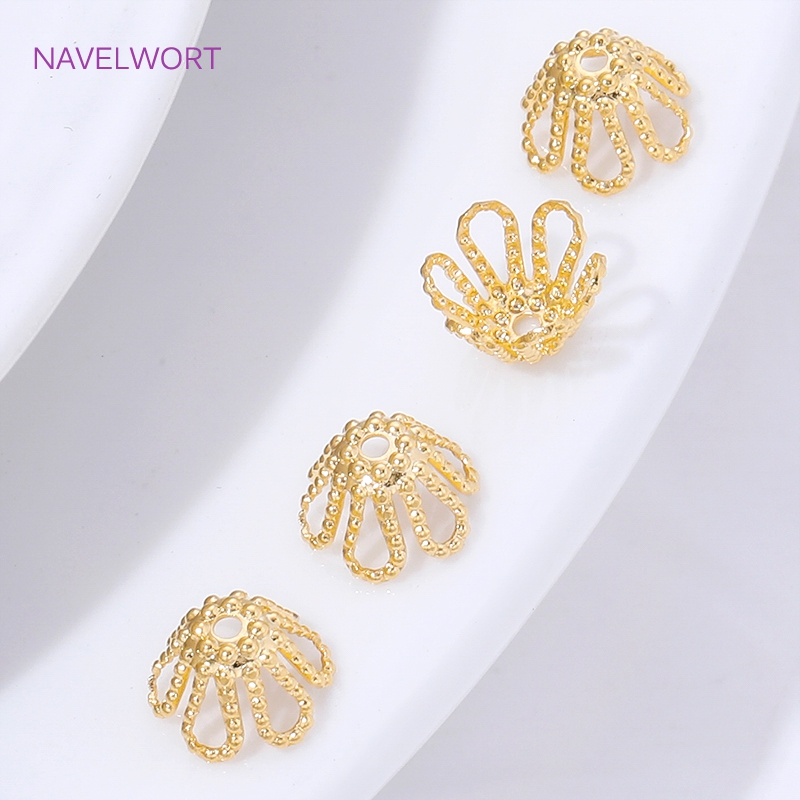 18K vergoldete Abstandshalterp – Bead Cap Flower Bewertung und Preis
