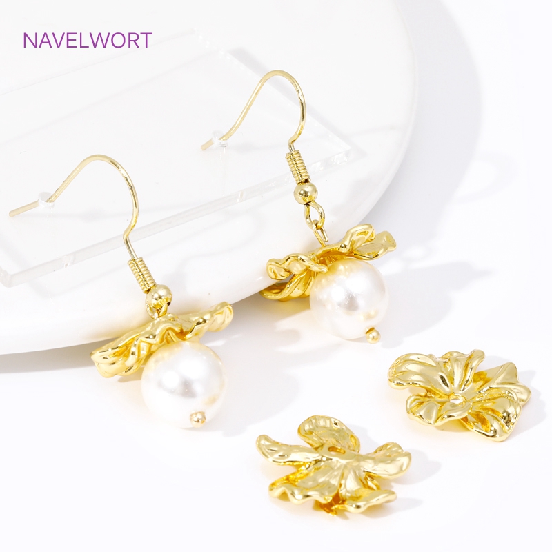 18K vergoldete große Blumenper – Bead Cap Flower Bewertung und Preis