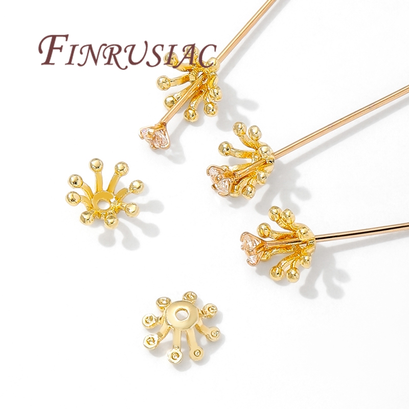 14K vergoldete Blumen-Perlenka – Bead Cap Flower Bewertung und Preis