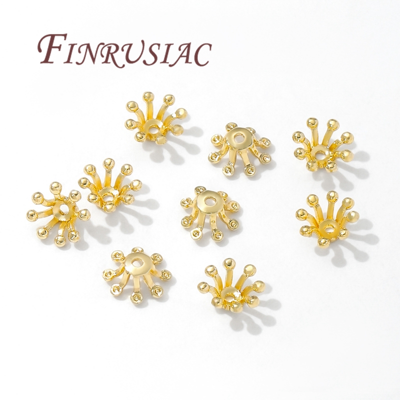 14K vergoldete Blumen-Perlenka – Bead Cap Flower Bewertung und Preis