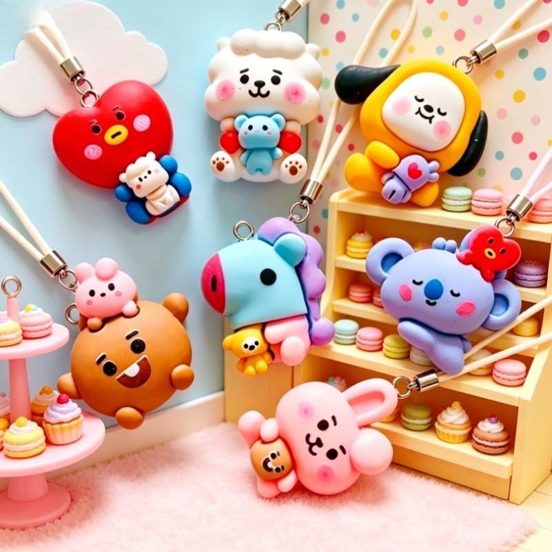 7 Stück BT21 Harz-Cartoon-Anhä – Jewelry Making Essentials Bewertung und Preis