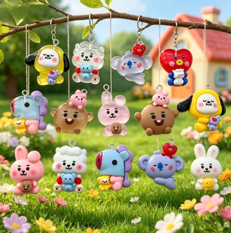 7 Stück BT21 Harz-Cartoon-Anhä – Jewelry Making Essentials Bewertung und Preis