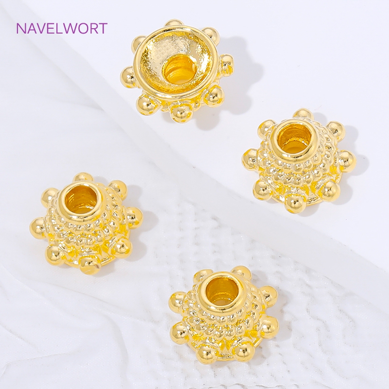 2/4/8 Stück 18K vergoldete Abs – Bead Cap Flower Bewertung und Preis