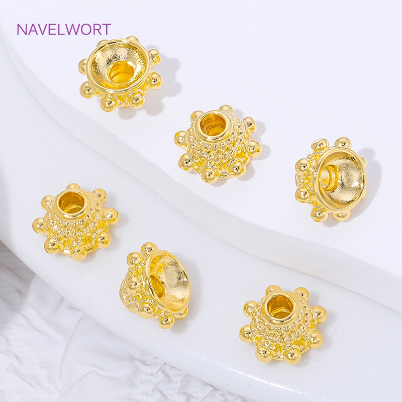 2/4/8 Stück 18K vergoldete Abs – Bead Cap Flower Bewertung und Preis