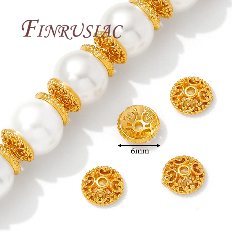 6 mm 18 Karat vergoldete Perle – Bead Cap Flower Bewertung und Preis