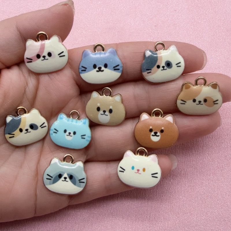 12 Stück bedruckte Katzenkopf- – Jewelry Making Bewertung und Preis